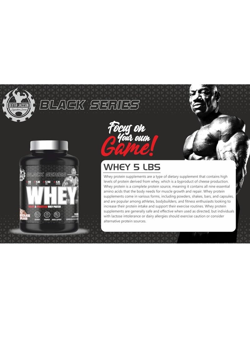 Black Series Isolate & Hydrolyzed Whey Protein 5 Lbs (76 Servings) - High Protein Supplement for Muscle Growth & Recovery (Chocolate Splash)