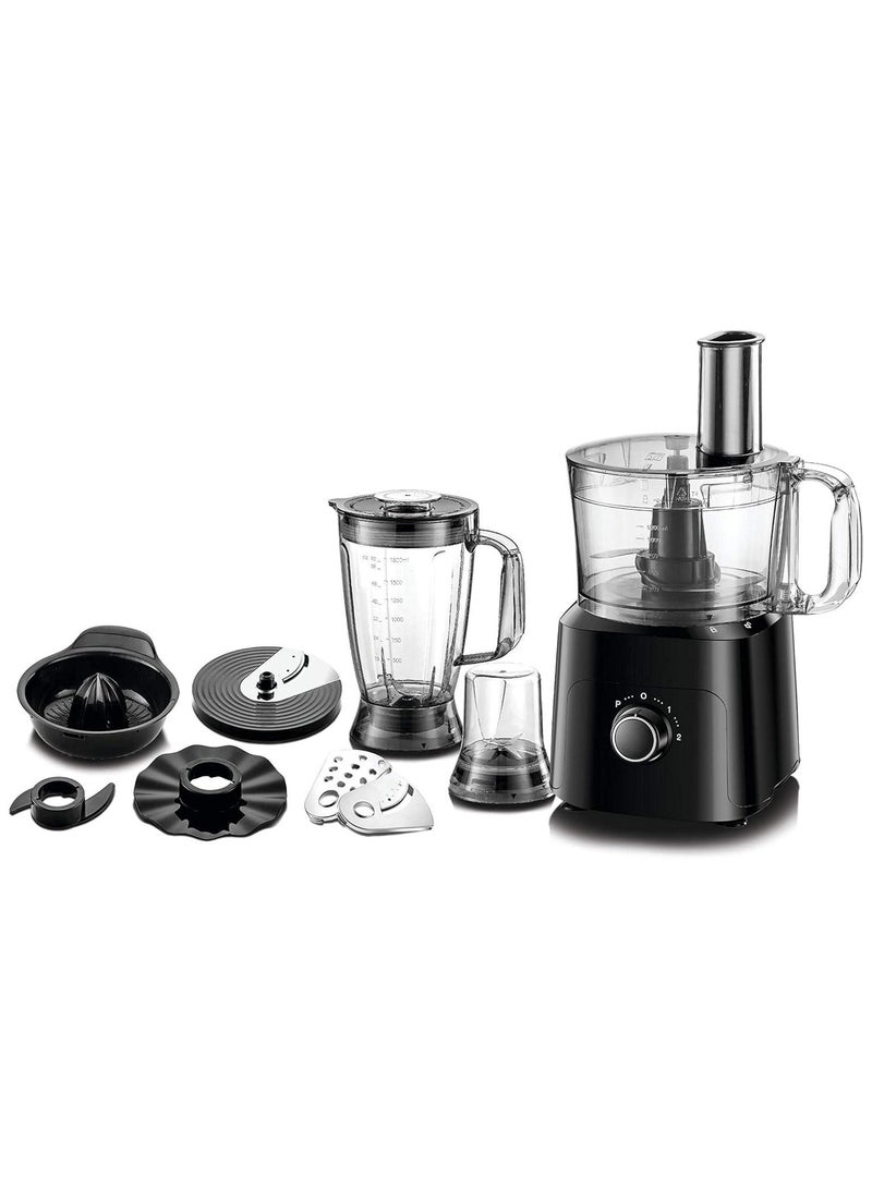 50W 5-in-1 Food Processor with 34 Functions, Black