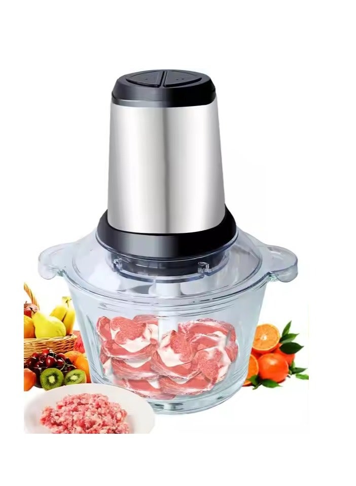 Food Chopper With Mincer Grinder Function, Glass Bowl And Quad Blade 1.2 L 400 W