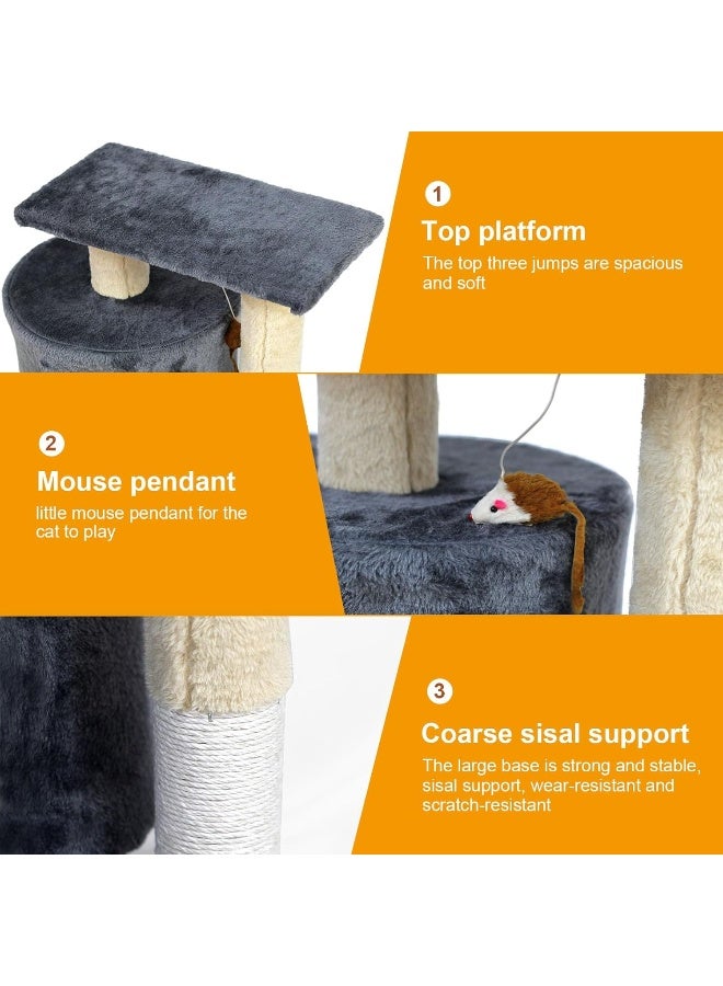 Cat Tree Tower, Cat Condo with Sisal Scratching Post, Circular Rest Activity Center Cat Climbing Tree, Sisal Posts, and Rest Place for Indoor Cat（54×49×33cm）
