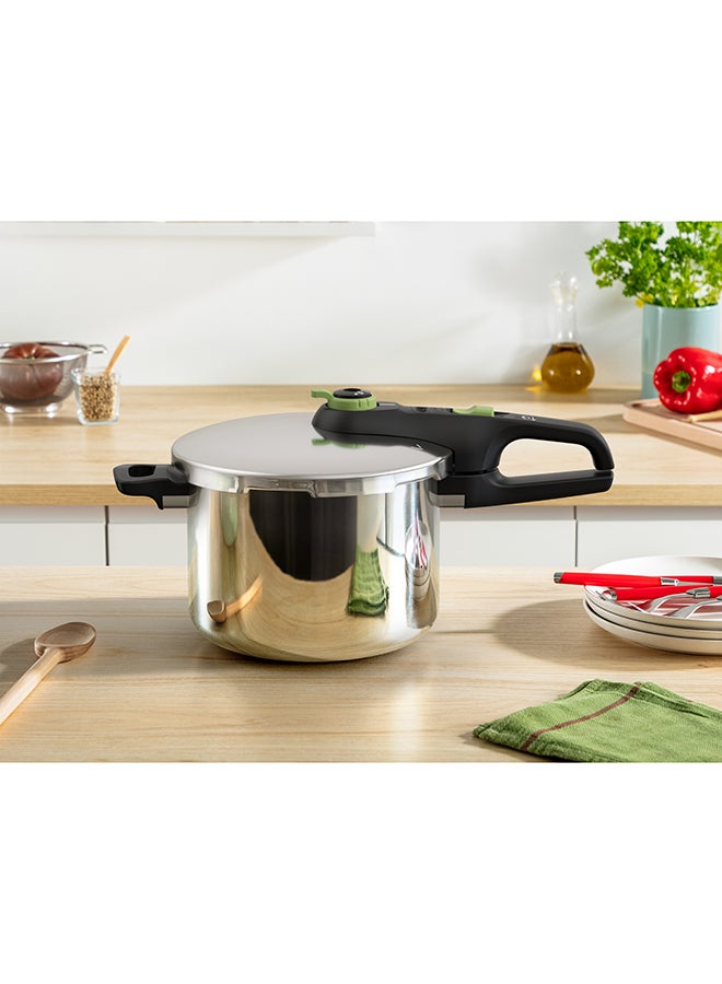 TEFAL Secure Trendy 6L+4L Pressure Cookers Set | Fast Cooking | Attractive Design | 2 Programs | Safe | Induction Compatible | 2 Years Warranty | P2584300 Stylish with a touch of color 4, 6Liters