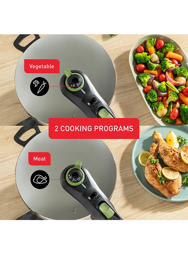 TEFAL Secure Trendy 6L+4L Pressure Cookers Set | Fast Cooking | Attractive Design | 2 Programs | Safe | Induction Compatible | 2 Years Warranty | P2584300 Stylish with a touch of color 4, 6Liters