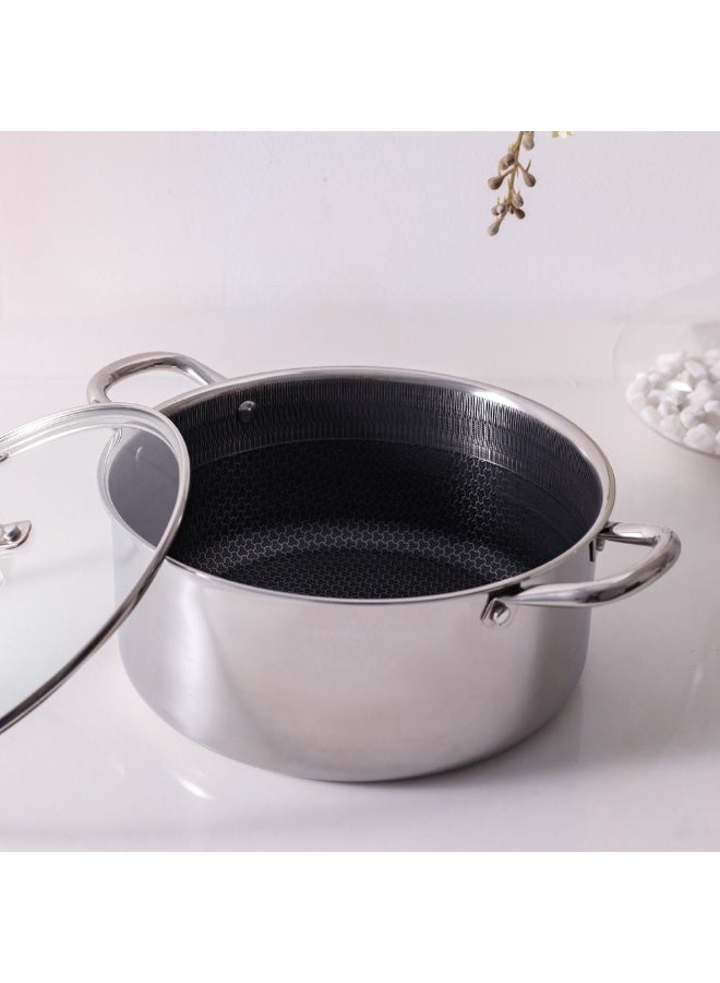 Chef's Delight Celina Pro Stainless Steel Casserole with Lid Luxury Serving Bowl Elegant Hot Pot For For Biryani Pulao And Etc 22x10cm