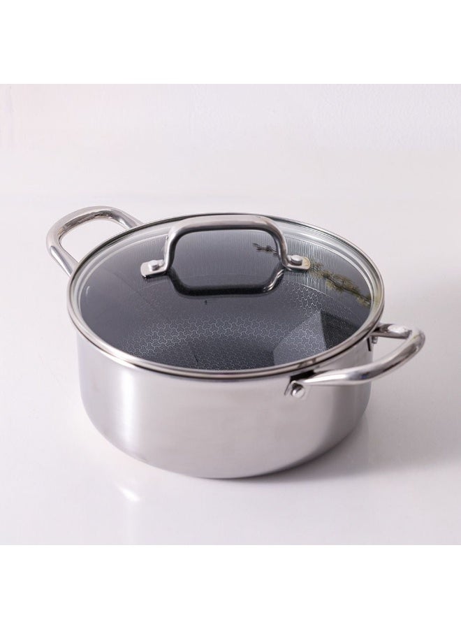 Chef's Delight Celina Pro Stainless Steel Casserole With Lid Luxury Serving Bowl Elegant Hot Pot For For Biryani Pulao And Etc 26x12cm