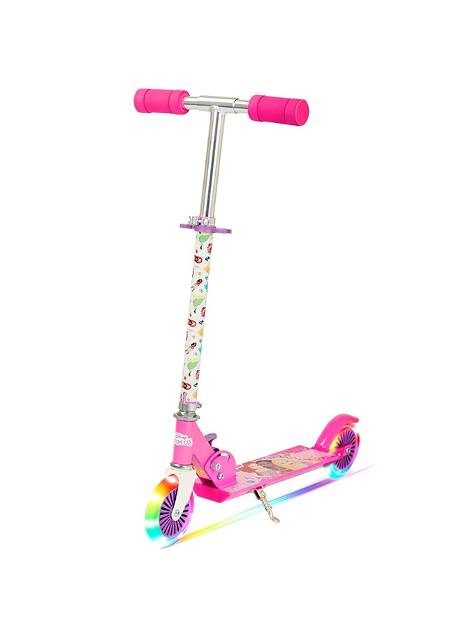 Disney Princess 120mm Kids Kick Scooter, Light-Up Wheels, Lightweight Frame, Height-Adjustable Handlebar, Easy-Fold Mechanism, Kids scooter