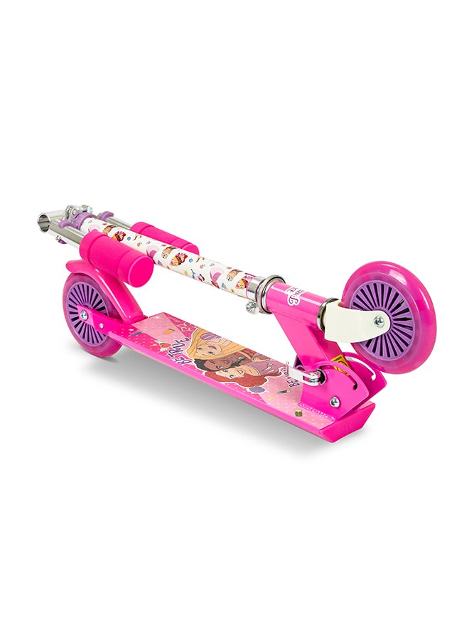 Disney Princess 120mm Kids Kick Scooter, Light-Up Wheels, Lightweight Frame, Height-Adjustable Handlebar, Easy-Fold Mechanism, Kids scooter