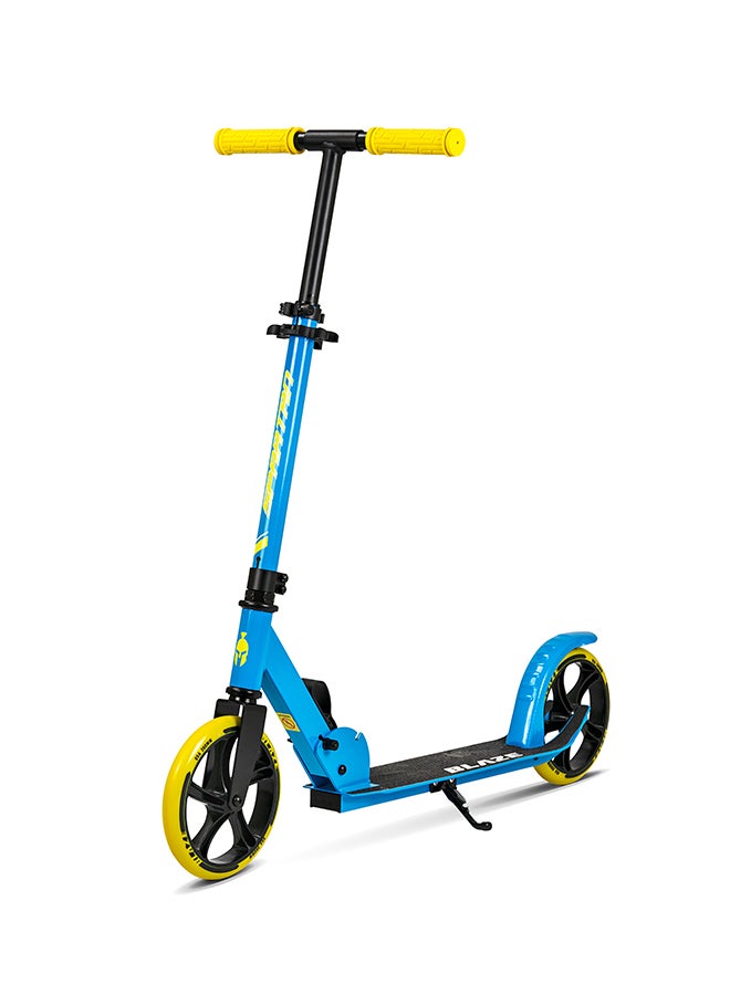 Blaze Folding 2 Wheel Kick Scooters 200mm, Adjustable Handlebar, Easy Folding Mechanism, PU Wheels 200mm, Folding Scooter - Blue