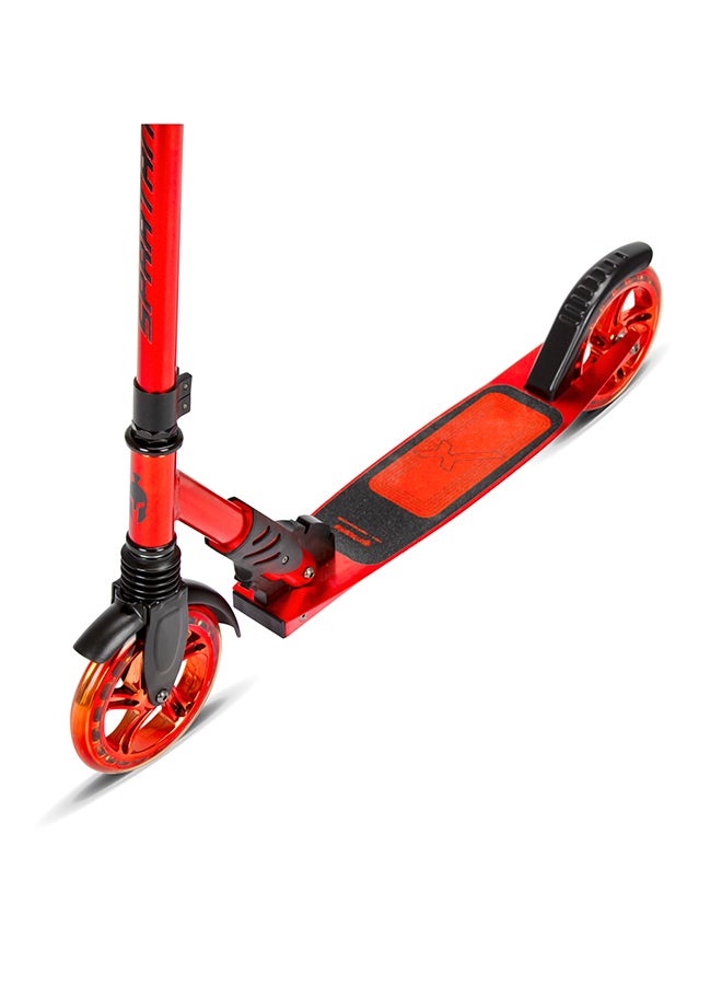 Extreme Folding 2 Wheel Kick Scooters 180mm, Adjustable Handlebar, Easy Folding Mechanism, LED PU Wheels 180mm, Front Suspension |Alloy Light weight Kids Scooter- Red Chrome