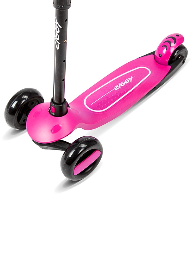 3-Wheel Tilt Kids Scooter, Smart Kick Scooter with Height Adjustable Handle, Runner Scooter with LED PU Wheels & Brake availble - Pink