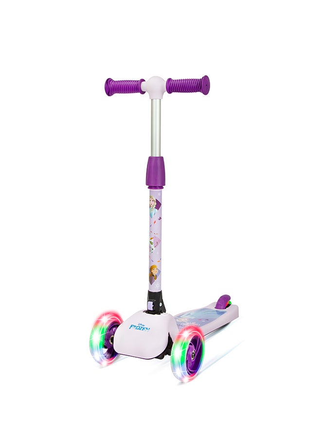 Disney Frozen 3-Wheel Light Up Scooter for Kids, LED Lighted Wheels, Adjustable Handlebars, Advanced Technology for Increased Control, Stability & Balance