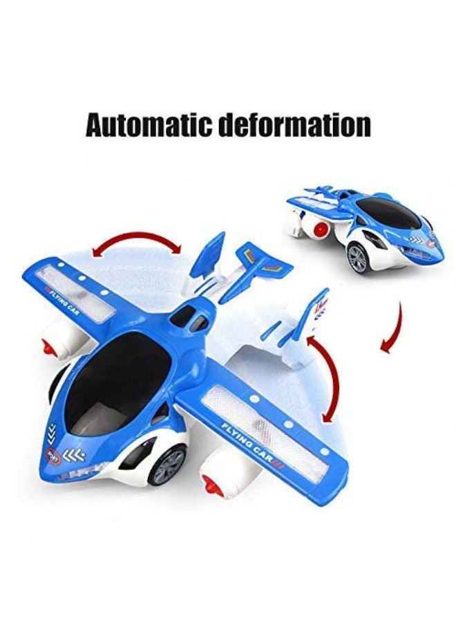 3D Flying Toy Car – 360 Degree Rotation, Wing Opening with Sound & Light Effects | Plastic Toy Car for Kids/Boys, Multicolor (1 Pc)