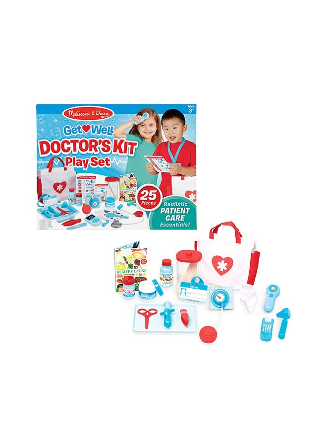 Get Well Doctor’s Kit Play Set – 25 Toy Pieces - Doctor Role Play Set, Doctor Kit For Toddlers And Kids Ages 3+