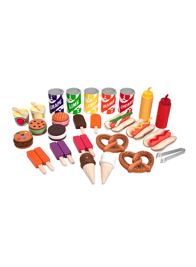 Wooden Snacks & Sweets Food Cart - The Original (Play Sets & Kitchens, 40+ Play Food Pieces, Great Gift for Age 3+