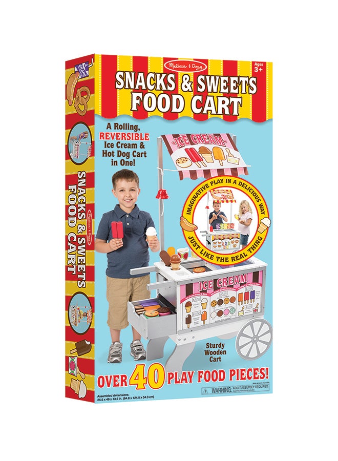 Wooden Snacks & Sweets Food Cart - The Original (Play Sets & Kitchens, 40+ Play Food Pieces, Great Gift for Age 3+