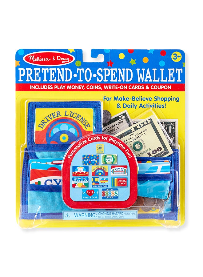 Pretend-to-Spend Wallet, Includes Play Money, Coins, Write-On cards & Coupons