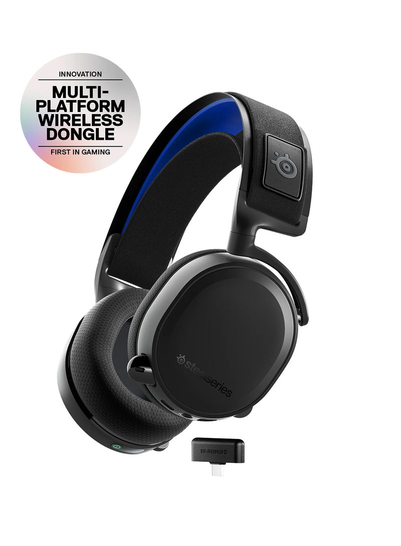 Arctis 7P+ Wireless Gaming Headset, Lossless 2.4 GHz Connectivity, Up to 30 Hour Battery Life, 3D Audio, USB-C, For PS5, PS4, PC, Mac, Android and Switch, Black | 61462