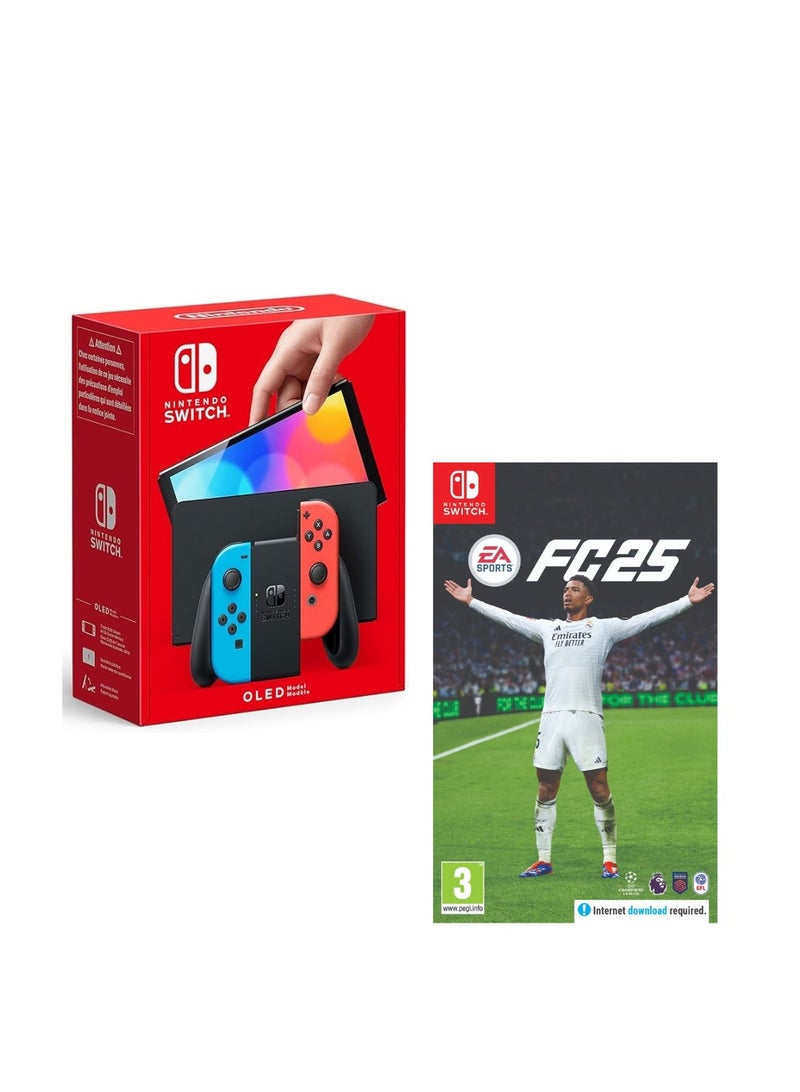 Nintendo Switch (OLED Model) Red & Blue - International Version with EA SPORTS FC 25 Switch