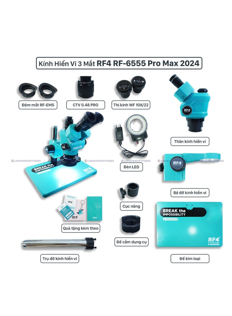 RF4 RF-6555 Pro Max 2024 Trinocular Microscope