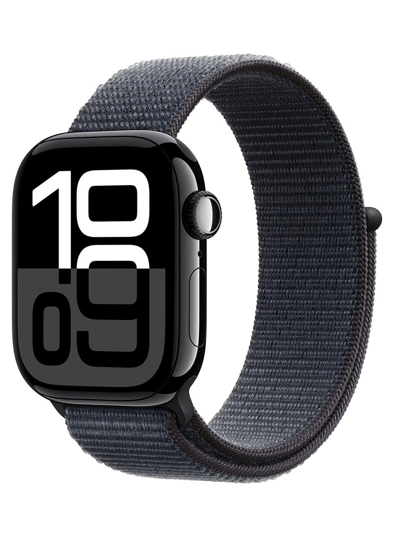 Watch Series 10 GPS + Cellular 42mm Jet Black Aluminium Case With Ink Sport Loop