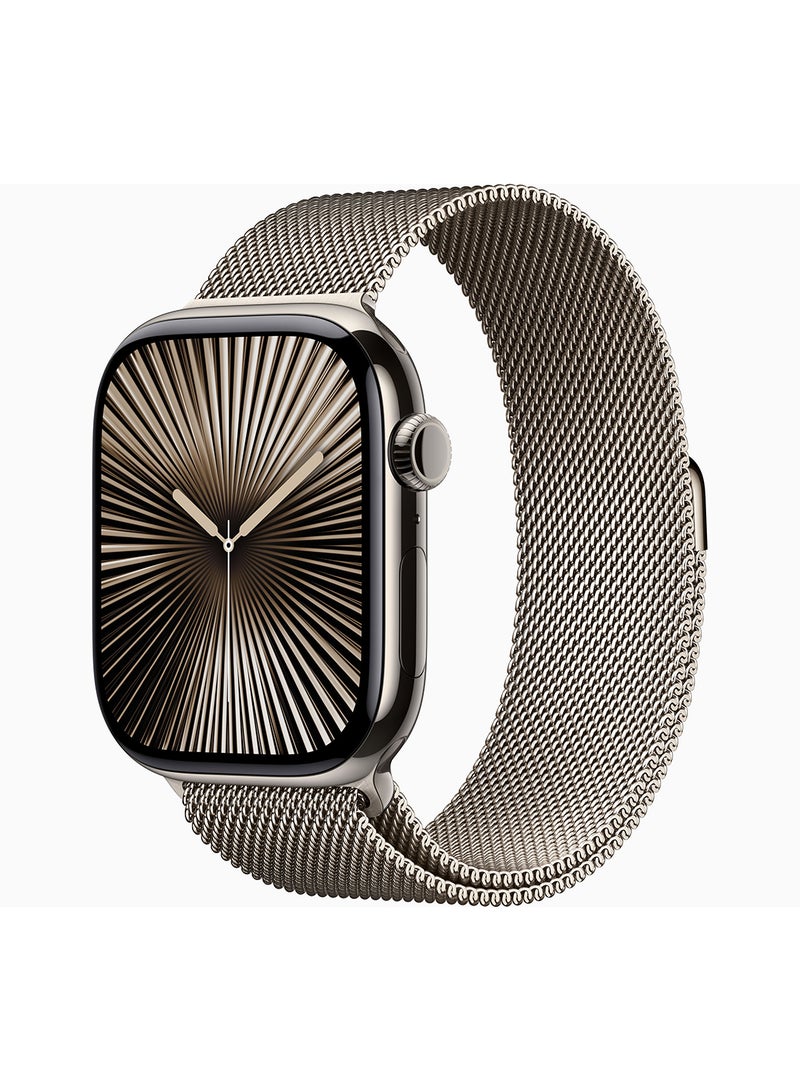 Watch Series 10 GPS + Cellular 42mm Natural Titanium Case With Natural Milanese Loop