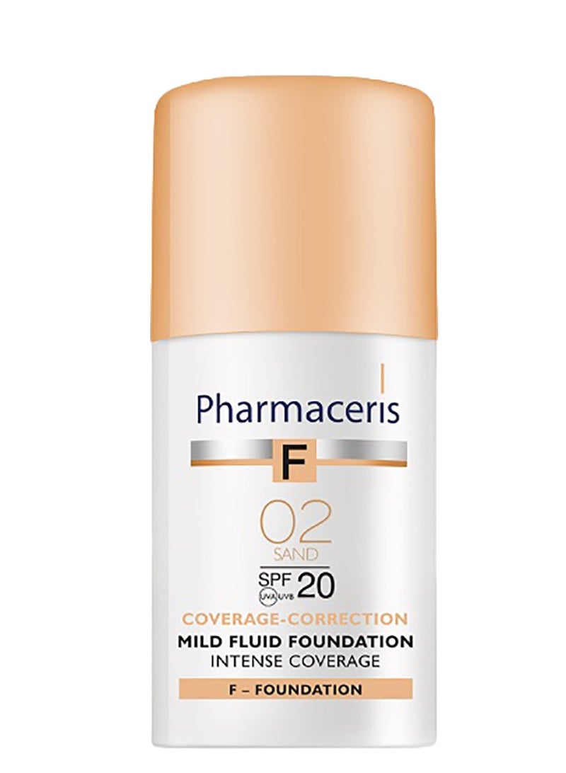 Pharmaceris f intense coverage mild fluid foundation  02 sand 30ml