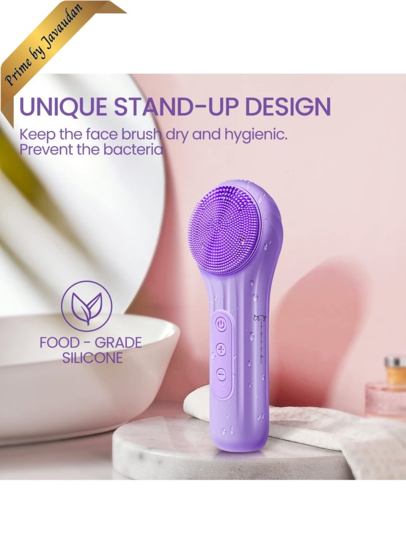 Face Scrubber Silicone Electric Facial Cleansing Brush Skincare Tools with Magnet Charger for Deep Cleaning Gentle Exfoliating Massaging Waterproof