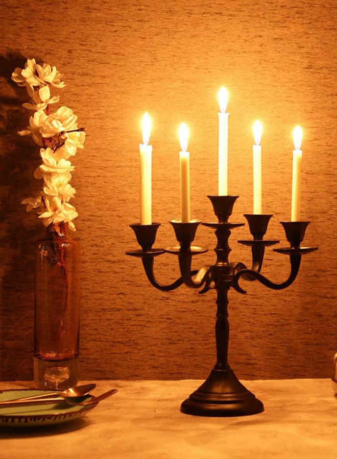 Five Arm Gold Candelabra Candlestick Candle Holder  Candle Stand for Taper Candle Holder Stand Centerpiece.5-Arm Candle Holder