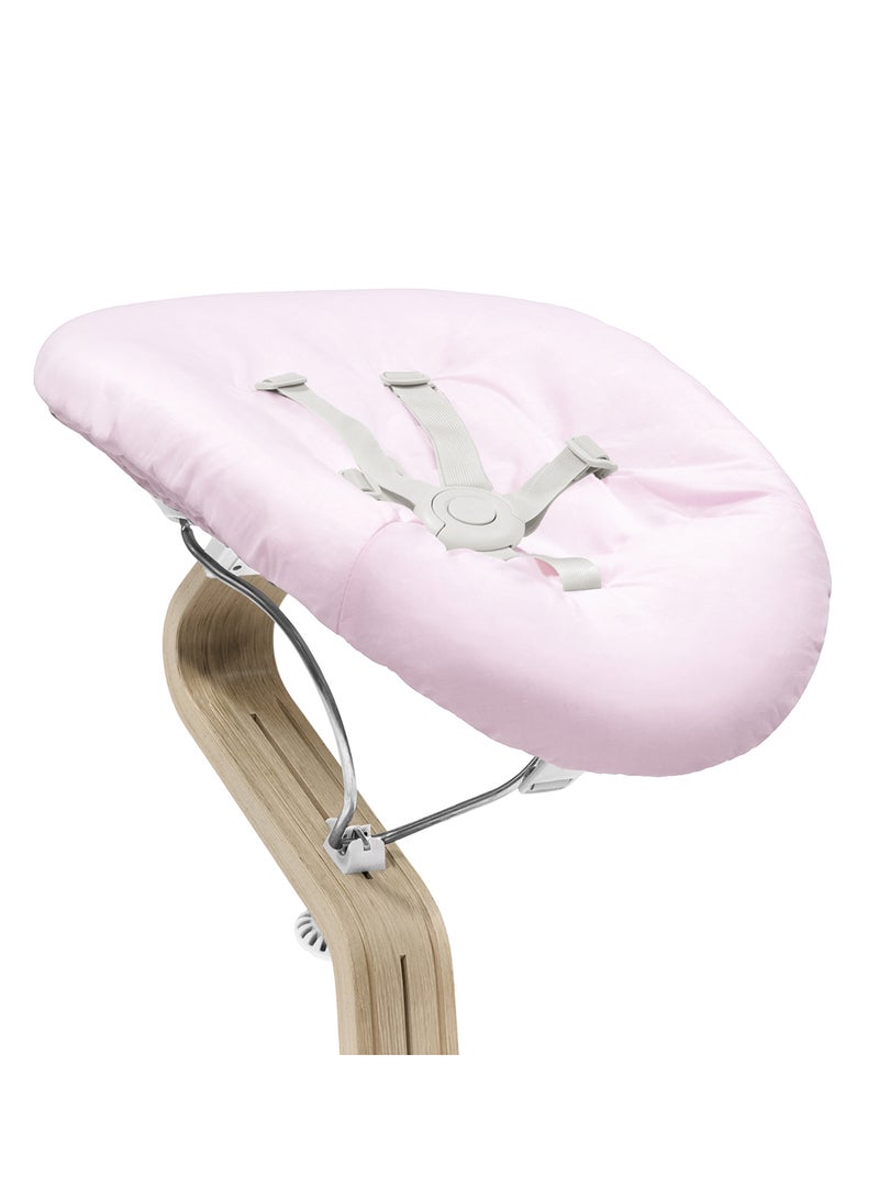 Nomi Newborn Set For Baby Chair Includes 5 - Point Safety Harness And Reversibile, Washable Textile Setfits Nomi Baby High Chair White/ Grey Pink