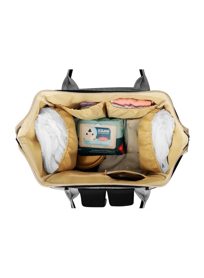 Modern Grey & Black Mums Baby Travel Bag