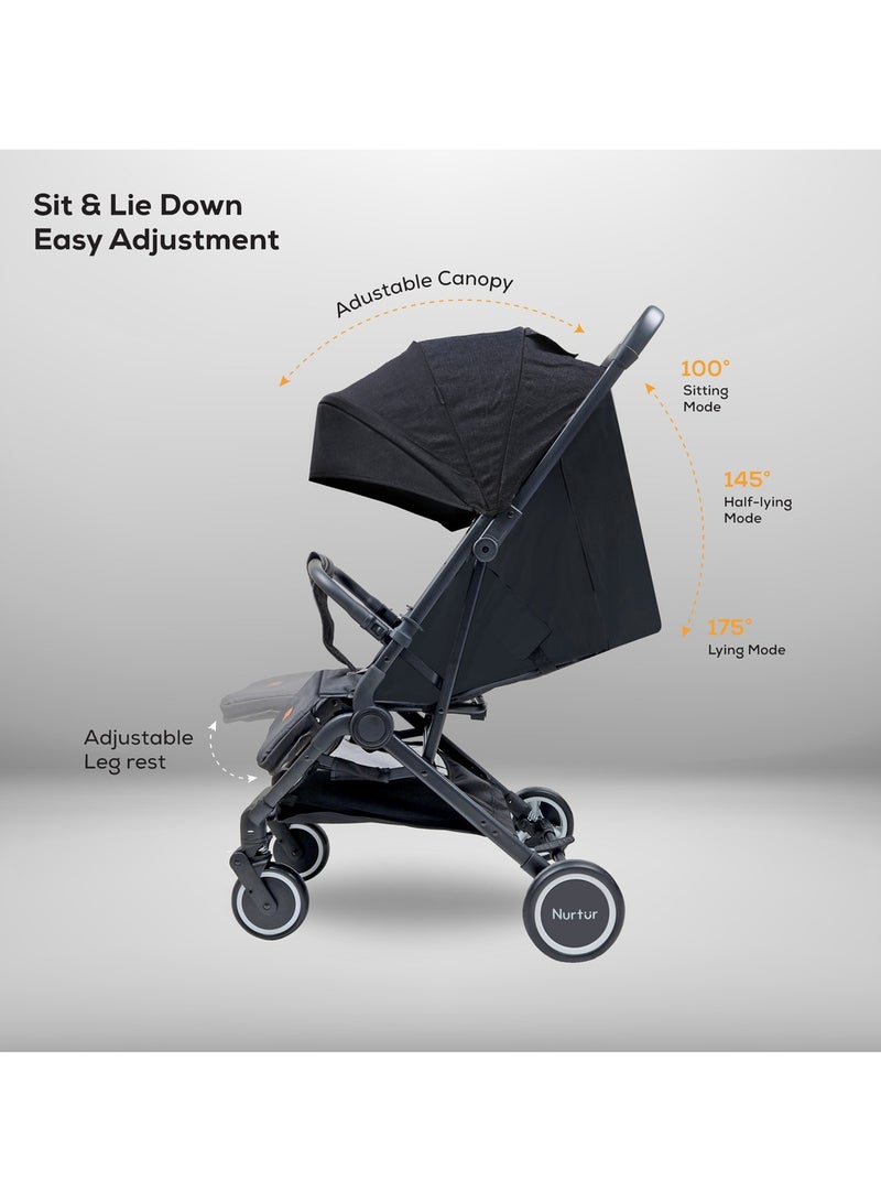 Nurtur Baby travel combo - Stroller with Baby Carrier, Black