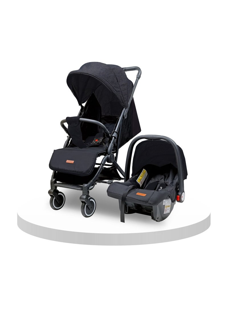 Nurtur Baby travel combo - Stroller with Baby Carrier, Black
