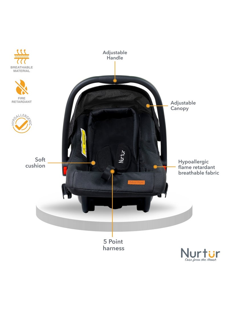 Nurtur Baby travel combo - Stroller with Baby Carrier, Black