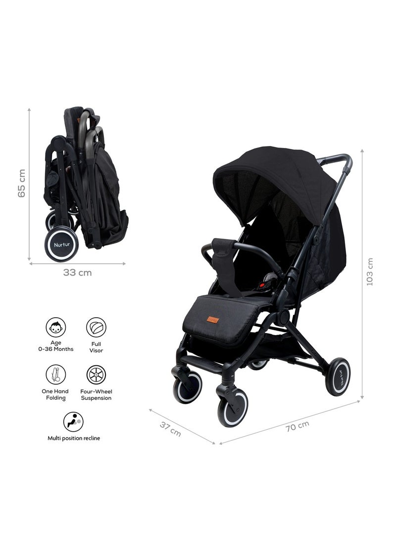 Nurtur Baby travel combo - Stroller with Baby Carrier, Black