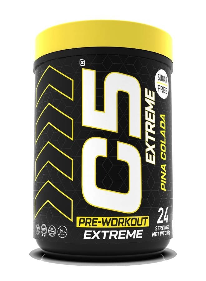 C5 Extreme Pre Workout Powder Pina Colada- 24 Servings, 200mg High Caffeine- Sugar Free-Zero Calories-Beta Alanine-Citrulline Malate, High-Performance PreWorkout Booster Supplement