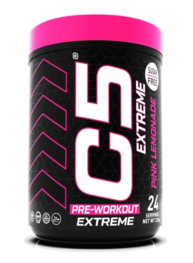 C5 Extreme Pre Workout Powder Pink Lemonade- 24 Servings, 200mg High Caffeine- Sugar Free-Zero Calories-Beta Alanine-Citrulline Malate, High-Performance PreWorkout Booster Supplement