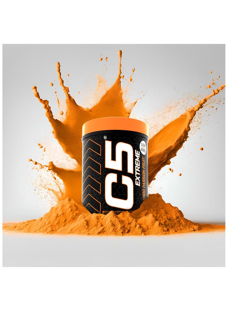 C5 Extreme Pre Workout Powder Passion Fruit Mango - 24 Servings, 200mg High Caffeine- Sugar Free-Zero Calories-Beta Alanine-Citrulline Malate, High-Performance PreWorkout Booster Supplement