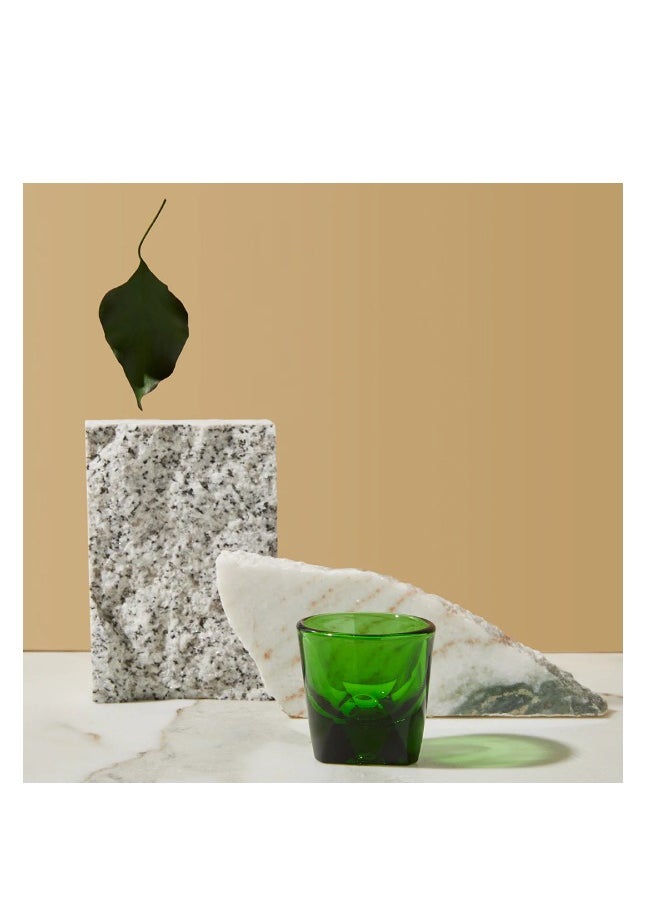 Vero Espresso Glass/Coffee Cup, Emerald - 3 oz, Set of 2