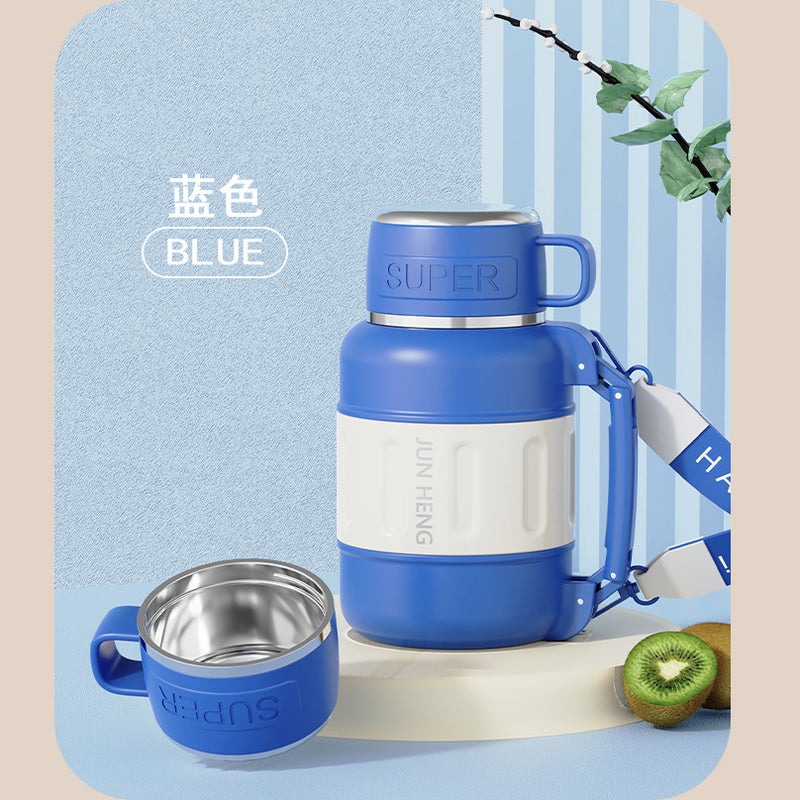 316 Stainless Steel Vacuum Flask Large Capacity Blue spray paint