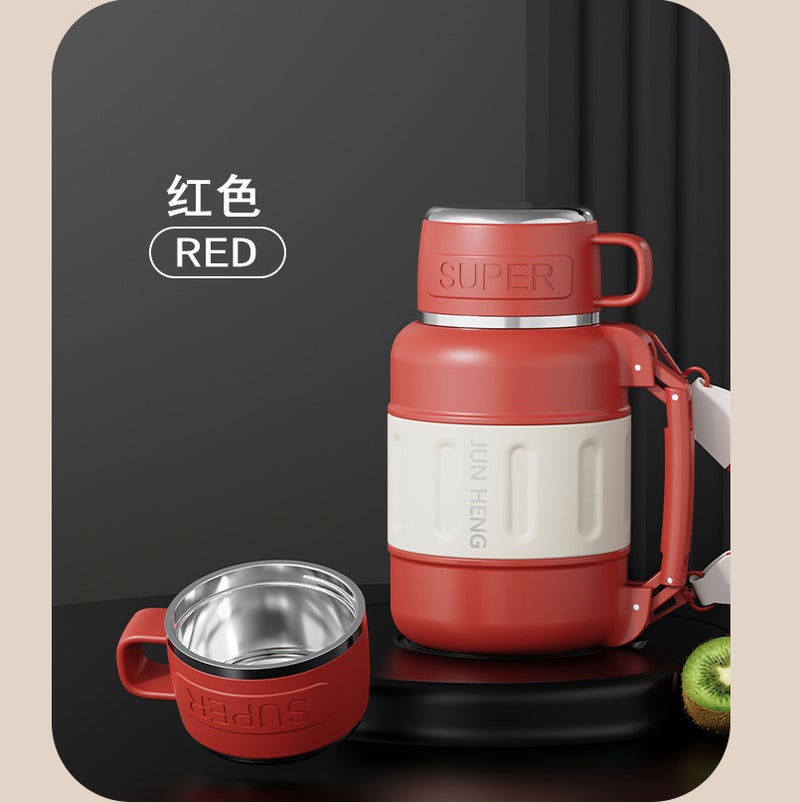 316 Stainless Steel Vacuum Flask Large Capacity Red spray paint