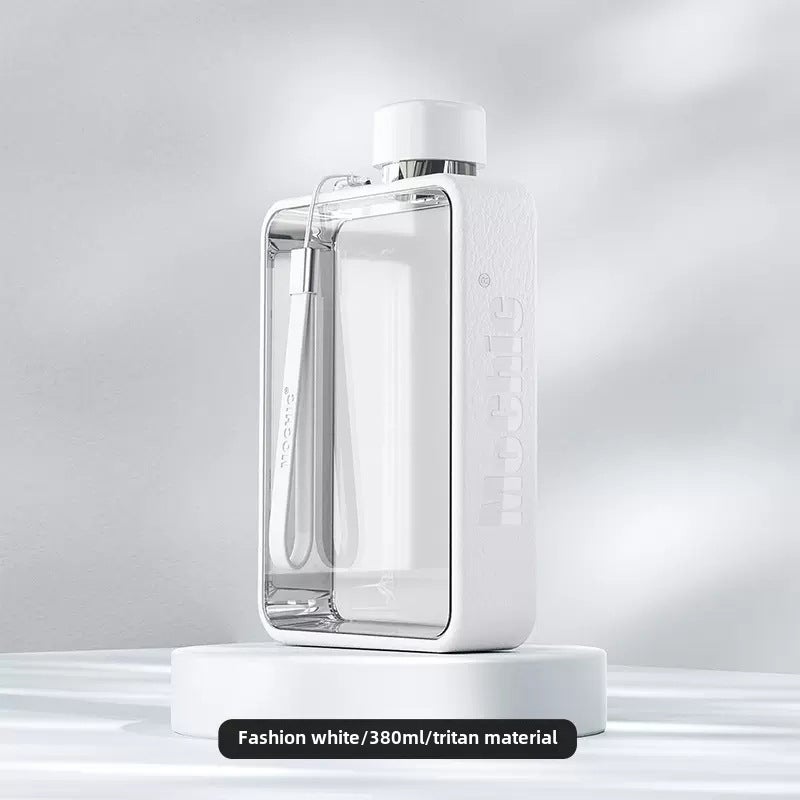 Stylish Tritan Square Water Bottle for Outdoor Sports White (tritan material)