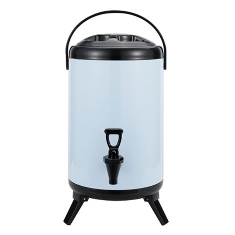 10L Yellow Stainless Steel Insulated Milk Tea Barrel Light Blue