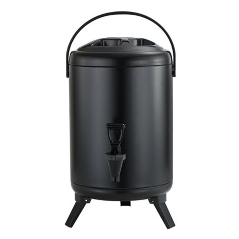 10L Yellow Stainless Steel Insulated Milk Tea Barrel Matte Black