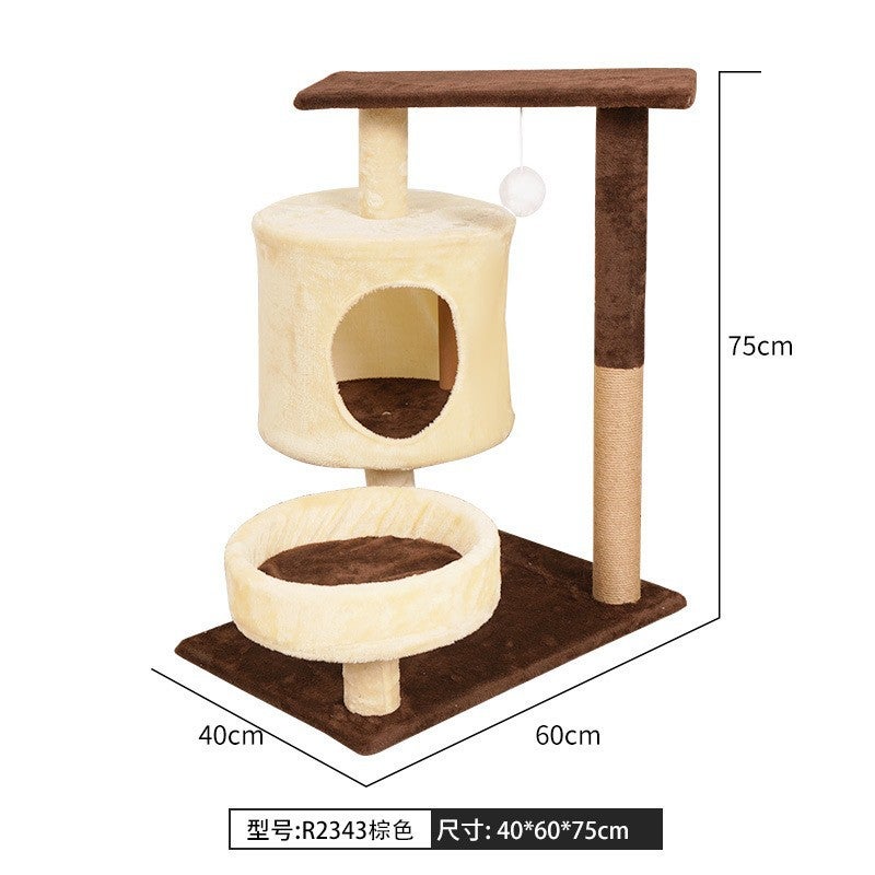 Compact Acrylic Cat Capsule Condo Tree 2343 brown