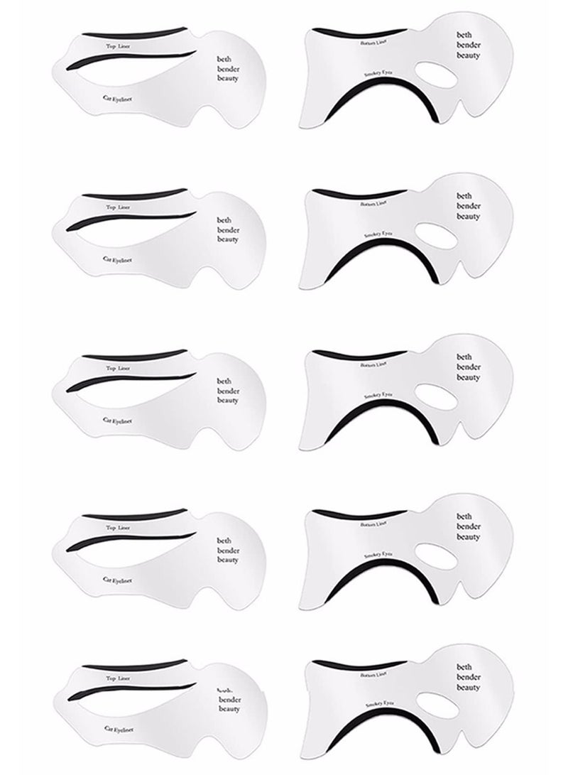 20 Pcs Eye Make-Up Eyeliner Stencil Cards Template Sticker for Smokey or Winged Eye