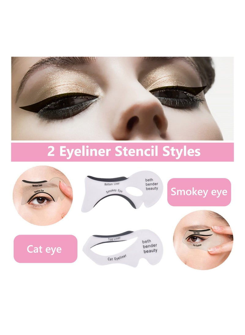 20 Pcs Eye Make-Up Eyeliner Stencil Cards Template Sticker for Smokey or Winged Eye