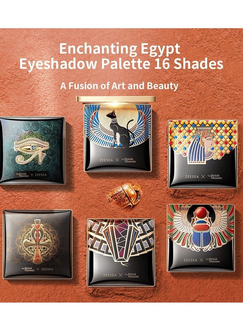 ZEESEA Egypt-Inspired Eyeshadow Palette: Enchanting Shade Collection | 16 Color Shade Pigmented Makeup Set for Dramatic N Everyday Looks | (01# The Anderson Cat Pallette)