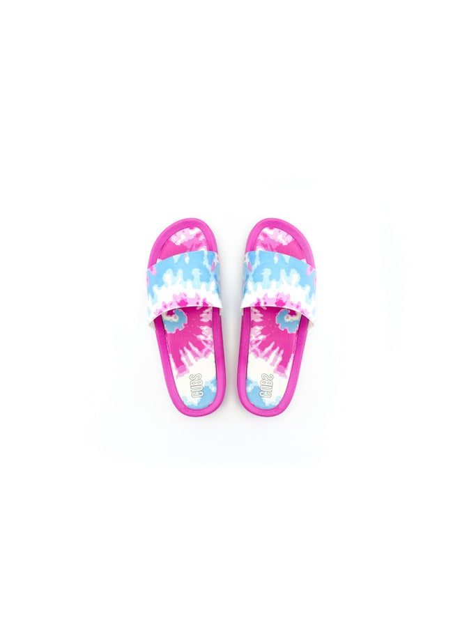 Tie Dyed Everyday Wear Eco-Friendly Pvc Slides For Kids Lightweight Easy To Wash And Anti-Slip Soles