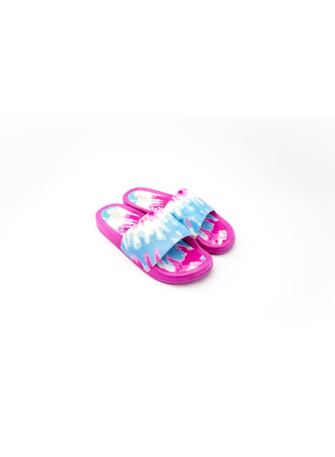 Tie Dyed Everyday Wear Eco-Friendly Pvc Slides For Kids Lightweight Easy To Wash And Anti-Slip Soles