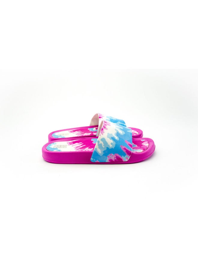 Tie Dyed Everyday Wear Eco-Friendly Pvc Slides For Kids Lightweight Easy To Wash And Anti-Slip Soles