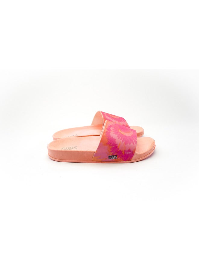 Tie Dyed Everyday Wear Eco-Friendly Pvc Slides For Girls Lightweight Easy To Wash And Anti-Slip Soles